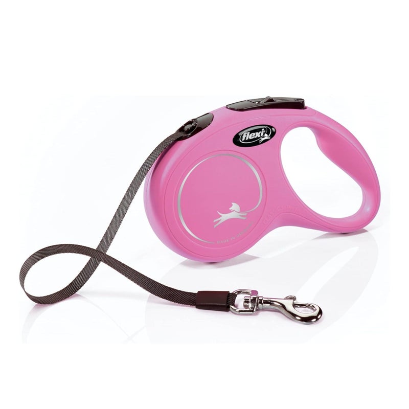FLEXI New Classic Tape Retractable Dog Leash for X-Small Dogs Upto 26 lbs. â€“ 10 ft., Pink | Tangle Free Pet Walking Leash with One-Handed Brake, Pause, Lock|German Quality Product - Image 1